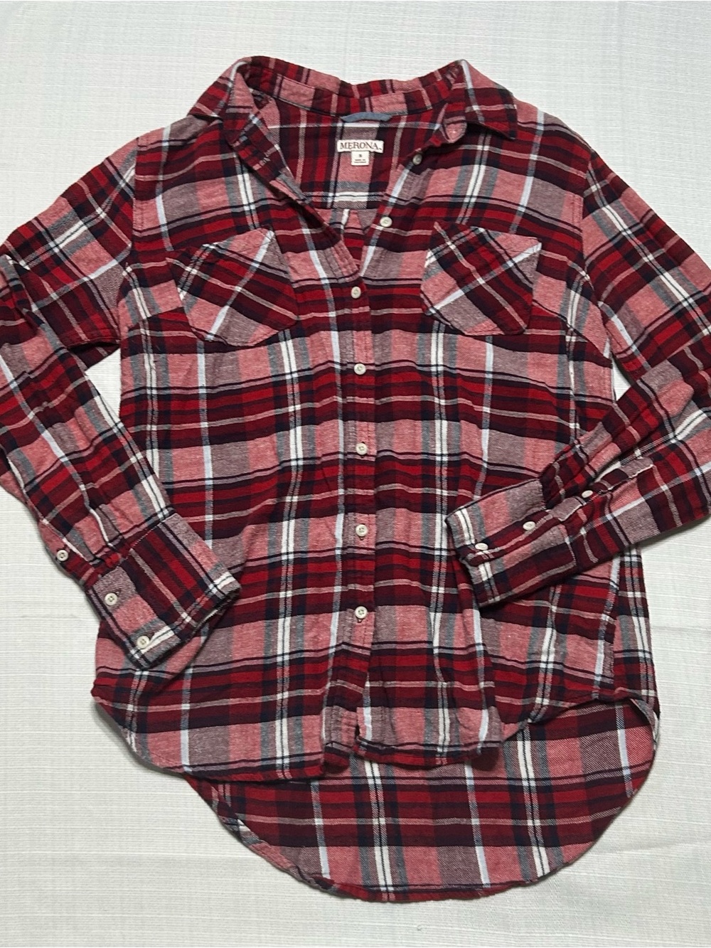 Merona Red and White Plaid Button-Down Shirt for Kids